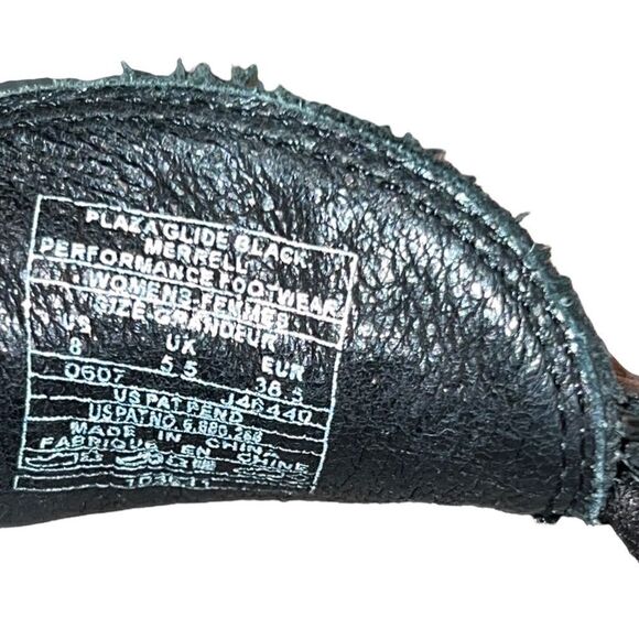 Merrell Plaze Glide black leather wedge slip-on shoe women’s size 8 - Picture 7 of 7